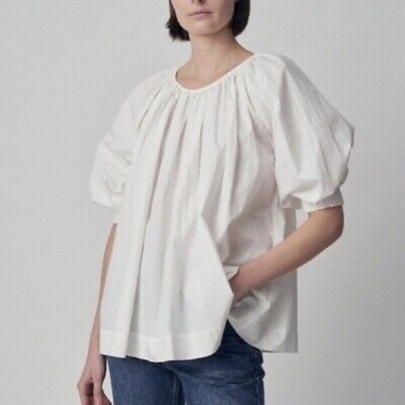 Co Gatheted Puffed Sleeve‎ Blouse Top Sz XS NWT - Picture 2 of 14